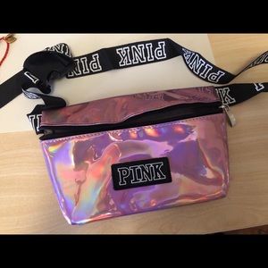PINK reflective fanny pack